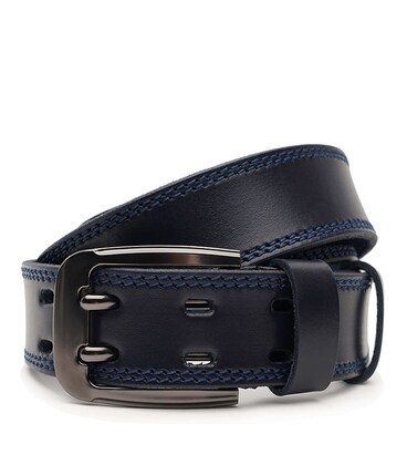 Чоловічий шкіряний ремінь Borsa Leather V1125FX23-navy картинка, зображення, фото