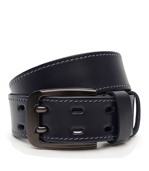 Чоловічий шкіряний ремінь Borsa Leather V1115FX26-navy картинка, зображення, фото