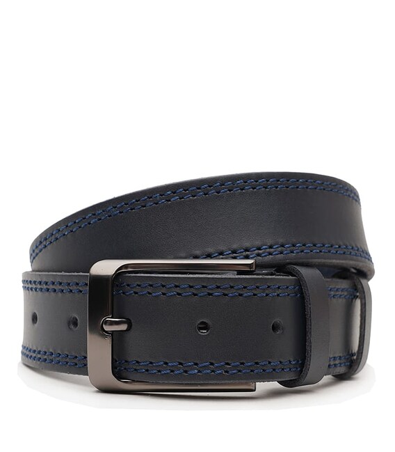 Чоловічий шкіряний ремінь Borsa Leather V1125FX48-navy картинка, зображення, фото