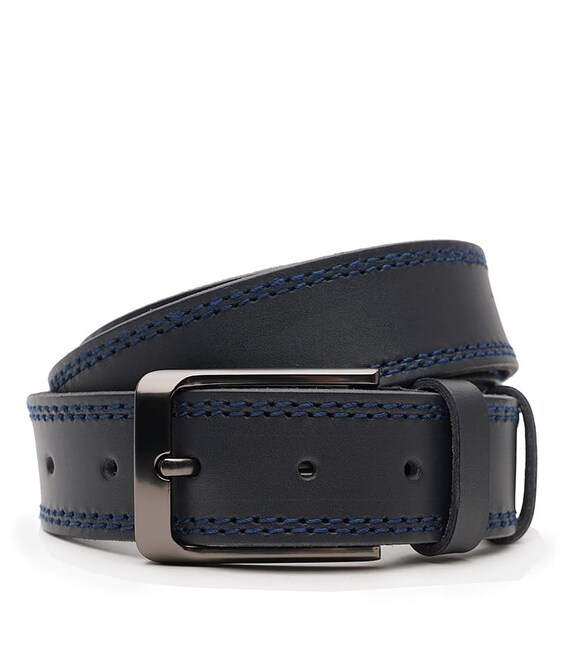 Чоловічий шкіряний ремінь Borsa Leather V1115FX48-navy картинка, зображення, фото