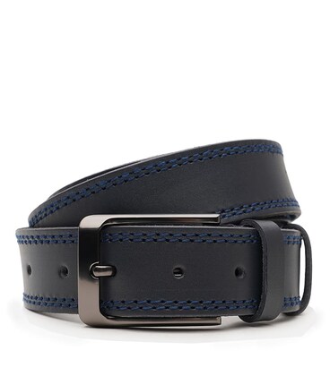 Мужской кожаный ремень Borsa Leather V1115FX48-navy фото, картинка, изображение
