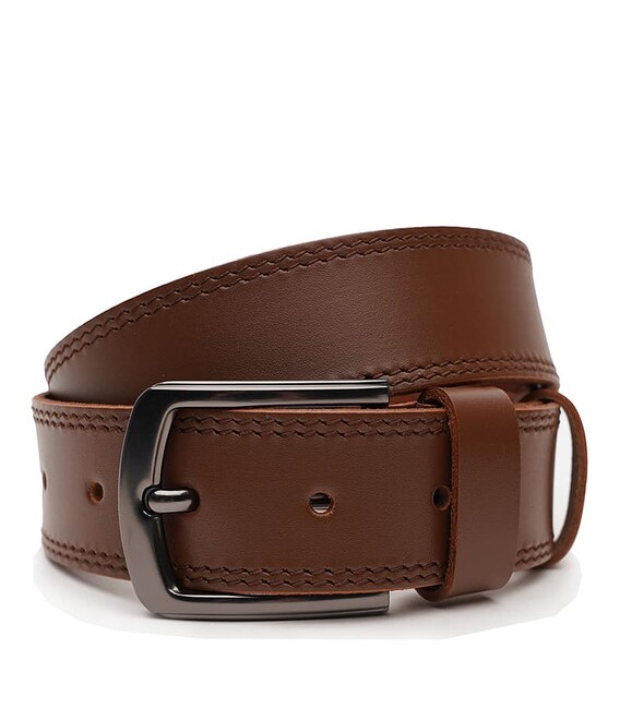 Мужской кожаный ремень Borsa Leather V1125FX58-brown фото, картинка, изображение