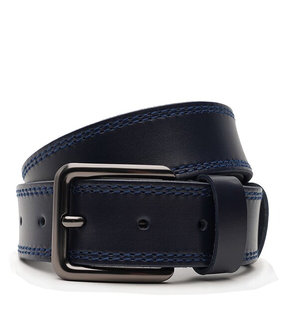 Чоловічий шкіряний ремінь Borsa Leather V1115FX50-navy картинка, зображення, фото