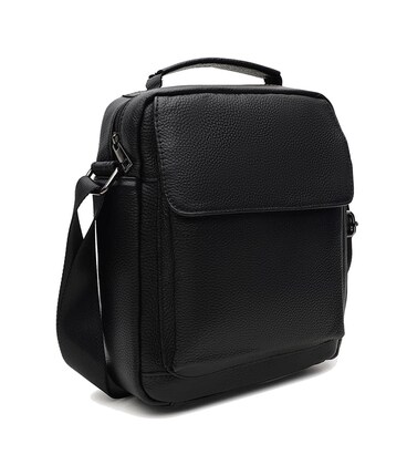 Чоловіча шкіряна сумка Keizer K1602-black картинка, зображення, фото