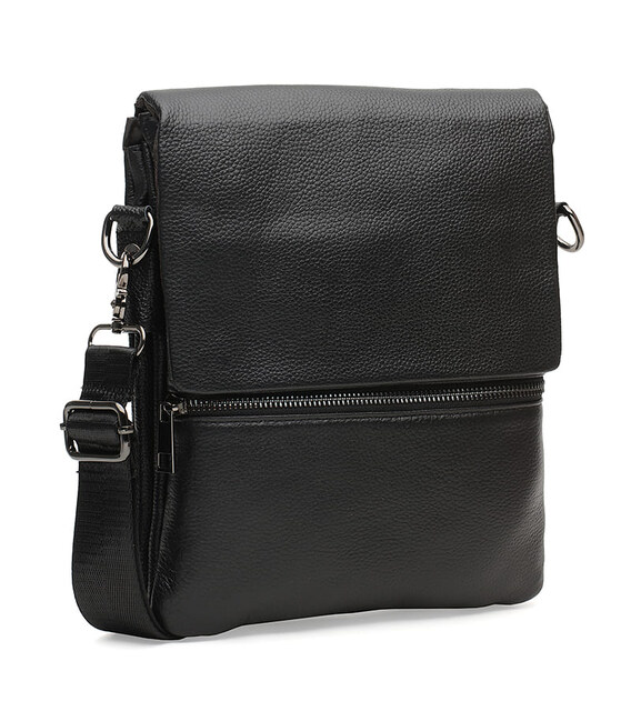 Чоловіча шкіряна сумка Borsa Leather K12056-black картинка, зображення, фото