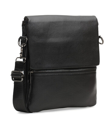 Мужская кожаная сумка Borsa Leather K12056-black фото, картинка, изображение