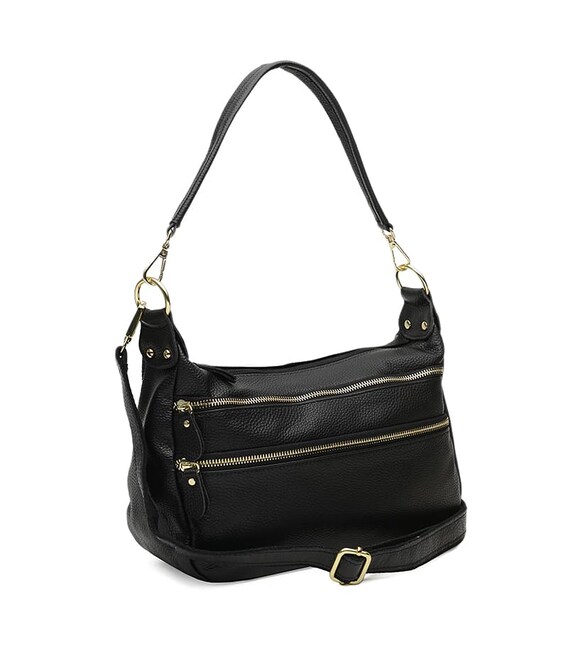 Женская кожаная сумка Borsa Leather K1213-black фото, картинка, изображение