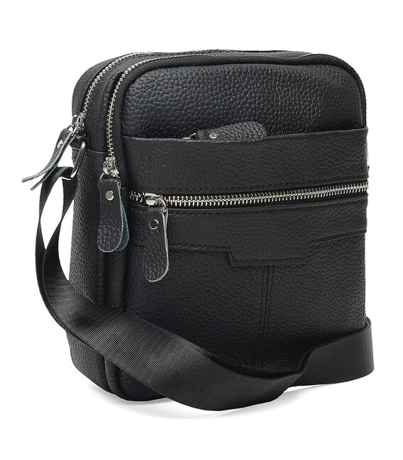 Мужская кожаная сумка Borsa Leather K18016a-black фото, картинка, изображение