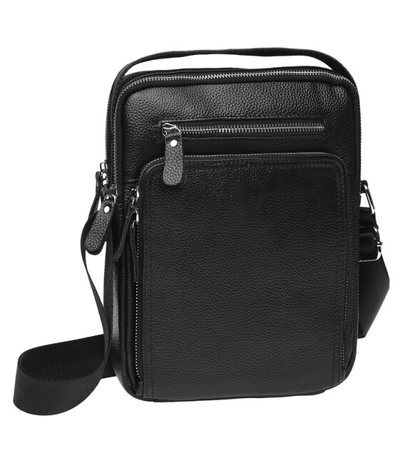 Чоловіча шкіряна сумка Keizer K15608-black картинка, зображення, фото