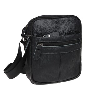 Мужская кожаная сумка через плечо Keizer K11816-black фото, картинка, изображение