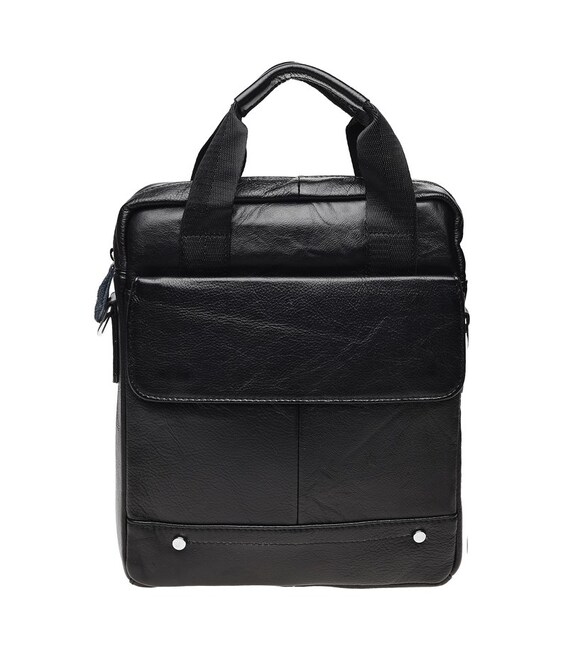 Чоловіча шкіряна сумка через плече Borsa Leather K18859-black картинка, зображення, фото