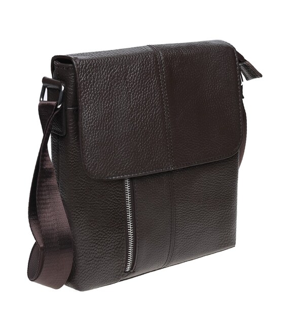 Мужская кожаная сумка на плечо Borsa Leather K15103-brown фото, картинка, изображение