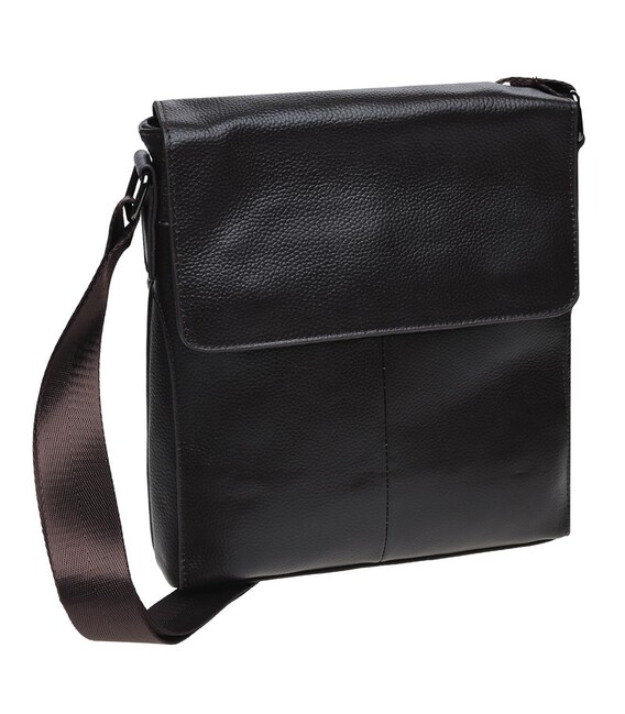 Чоловіча шкіряна сумка на плече Borsa Leather K18168-brown картинка, зображення, фото