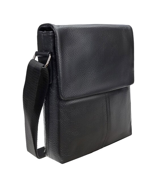 Чоловічий шкіряний месенджер Borsa Leather 1t8870-black картинка, зображення, фото