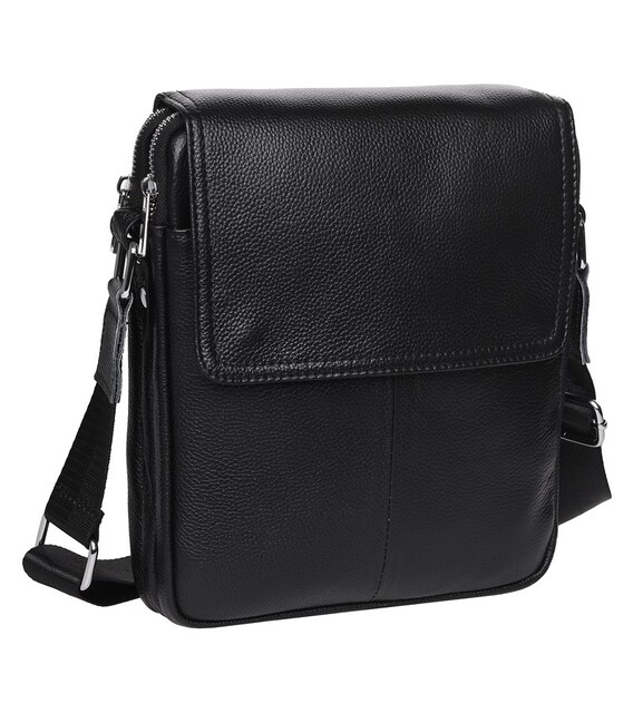 Мужская кожаная сумка через плечо Keizer K13508-black фото, картинка, изображение