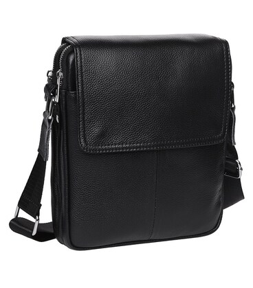 Чоловіча шкіряна сумка через плече Keizer K13508-black картинка, зображення, фото