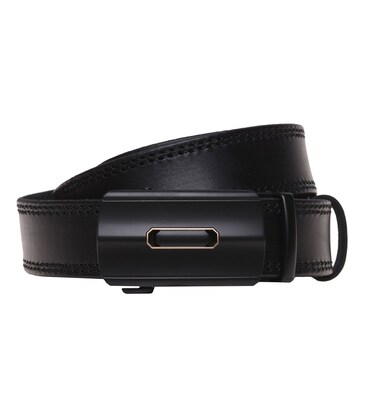 Кожаный ремень с пряжкой автомат Borsa Leather v1genav11 фото, картинка, изображение