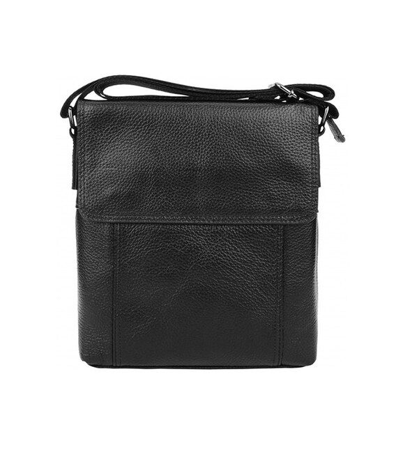 Мужская кожаная сумка Borsa Leather 1t8153m-black фото, картинка, изображение