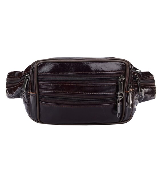 Чоловіча шкіряна сумка на пояс Borsa Leather 1t167m-brown картинка, зображення, фото