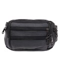 Мужская кожаная сумка на пояс Borsa Leather 1t166m-black фото, картинка, изображение