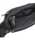 Мужская кожаная сумка на пояс Borsa Leather 1t166m-black фото, картинка, изображение