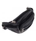 Мужская кожаная сумка на пояс Borsa Leather 1t166m-black фото, картинка, изображение