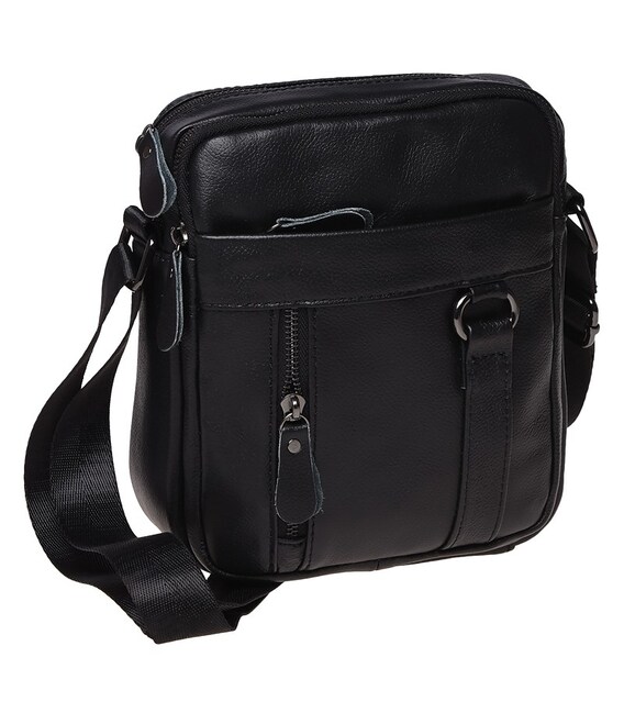 Мужская кожаная сумка Borsa Leather K11169a-black фото, картинка, изображение