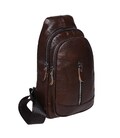Мужской кожаный рюкзак на плечо Borsa Leather K1318-brown фото, картинка, изображение