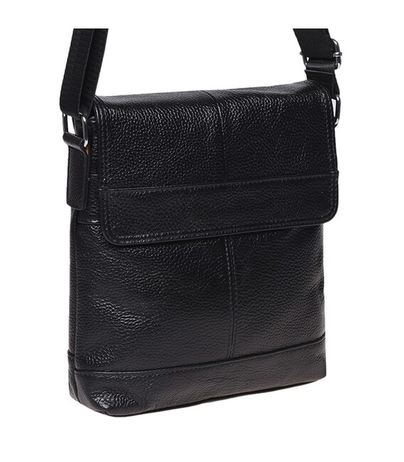 Чоловіча шкіряна сумка Borsa Leather K13822-black картинка, зображення, фото