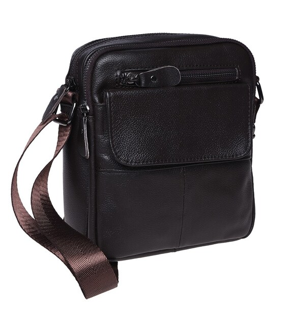 Мужская кожаная сумка коричневого цвета Borsa Leather 100316-brown фото, картинка, изображение