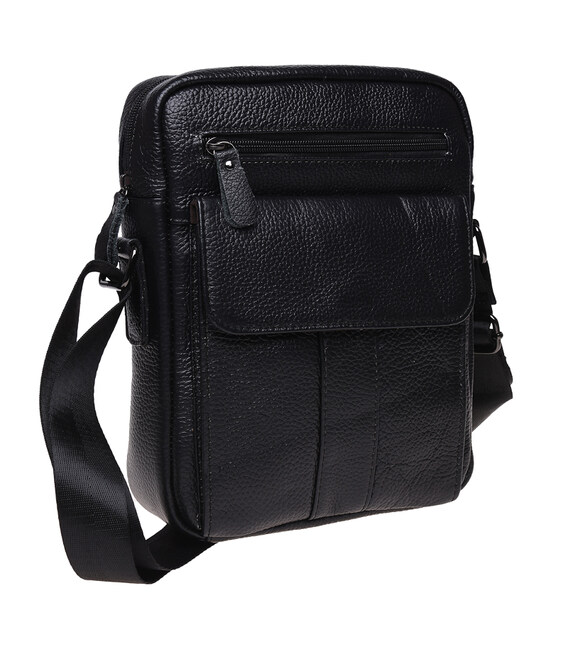 Мужская кожаная сумка Borsa Leather K18154-black фото, картинка, изображение