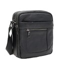 Черная кожаная сумка Borsa Leather 10m223-black фото, картинка, изображение