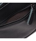 Черная кожаная сумка Borsa Leather 10m223-black фото, картинка, изображение