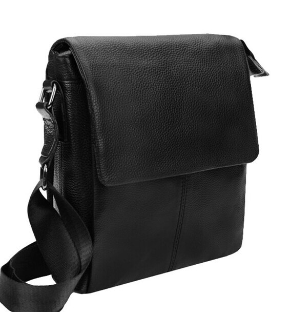 Мужская кожаная сумка Borsa Leather 1t8871-black фото, картинка, изображение