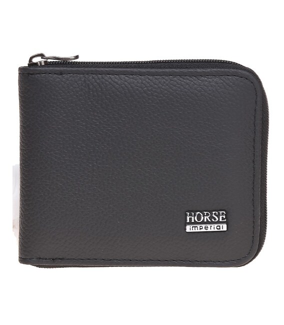 Мужской кожаный кошелек Horse Imperial K1024-b черный фото, картинка, изображение
