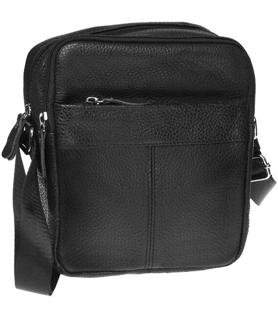 Чоловіча шкіряна сумка Borsa Leather K11025-black картинка, зображення, фото