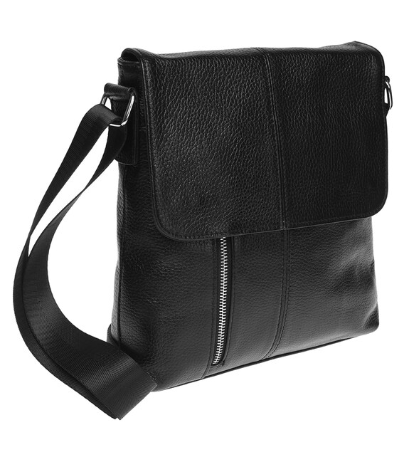 Чоловіча шкіряна сумка Borsa Leather K15103-black картинка, зображення, фото