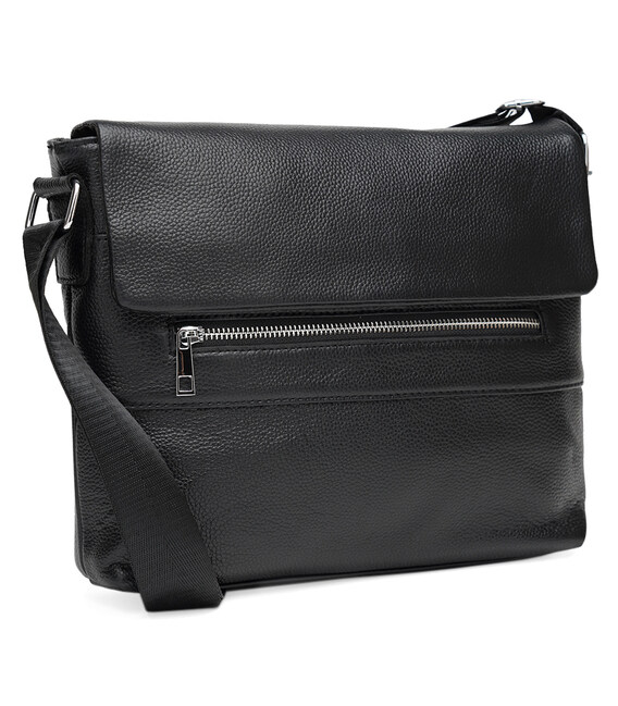 Чоловіча шкіряна сумка Borsa Leather K13530-black картинка, зображення, фото