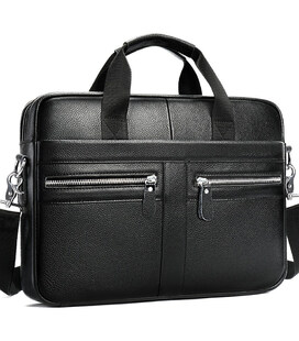 Чоловіча сумка для ноутбука та документів 39x28×8, портфель для офісної роботи, чорний картинка, зображення, фото