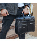 Мужская сумка для ноутбука и документов 39x28×8, портфель для офисной работы, черный фото, картинка, изображение