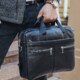 Мужская сумка для ноутбука и документов 39x28×8, портфель для офисной работы, черный фото