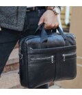 Мужская сумка для ноутбука и документов 39x28×8, портфель для офисной работы, черный фото, картинка, изображение
