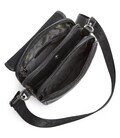 Мужская кожаная сумка планшет 21х24х6, барсетка на одно плечо Tiding Bag M1254A черная фото, картинка, изображение