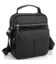 Мужская черная сумка-барсетка 18x22x8, мессендежр из натуральной кожи Tiding Bag M2237A черный фото, картинка, изображение