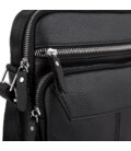 Мужская черная сумка-барсетка 18x22x8, мессендежр из натуральной кожи Tiding Bag M2237A черный фото, картинка, изображение