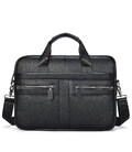 Шкіряна чоловіча сумка для ноутбука та документів чорна 39x28x8, портфель для паперів, чорний картинка, зображення, фото