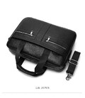 Кожаная мужская сумка для ноутбука и документов черная 39x28x8, портфель для бумаг, черный фото, картинка, изображение