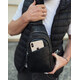 Сумка-слинг мужская через плече 17х32х8, бананка из натуральной кожи TIDING BAG A25F-515-1A черная фото