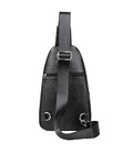 Мужской кожаный слинг на одно плечо 18х32х7, сумка кросс боди TIDING BAG A25F-3204-1A черная фото, картинка, изображение