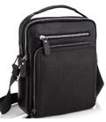 Шкіряна чоловіча сумка-барсетка 21х26х6, месенджер через плече з ручкою Tiding Bag M32432 чорний картинка, зображення, фото